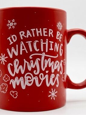 Primitives By Kathy Christmas Movies Mug – Holiday – Red – NEW